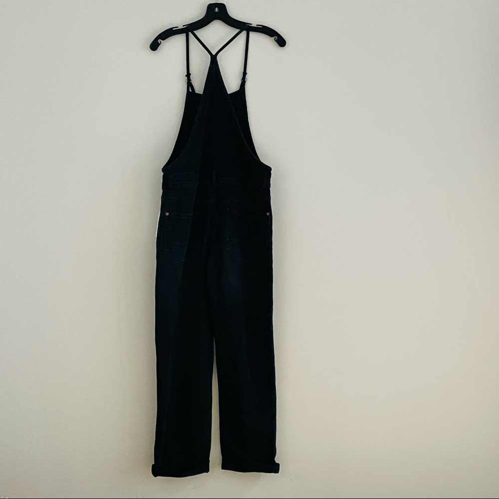 Anthro Black Distressed Denim Overalls - Picture 7 of 14